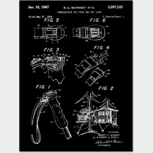 Combination Ski Pole and ski White Patent Posters and Art